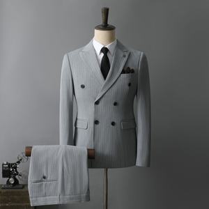 ชุดสูทผู้ชาย ชุดสูทสองชิ้นสำหรับธุรกิจ ชุดสูทสไตล์เกาหลีทรงเข้ารูปสำหรับเจ้าบ่าว ชุดสูทสำหรับงานแต่งงาน - Product Image 2