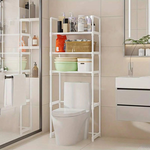 Étagère de rangement en métal à 4 niveaux pour salle de bain, organisateur gain de place au-dessus des toilettes pour accessoires de salle de bain - Product Image 6