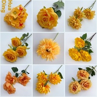 Betterlove Guirlande de fleurs artificielles en soie orange clair de 77 cm pour mariage, décoration murale de fond de plafond et photographie