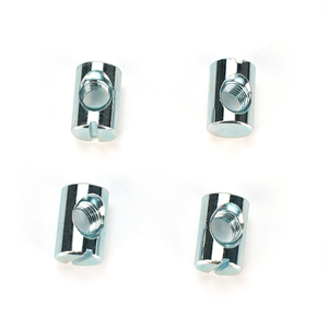 Tuerca de unión cruzada de zinc amarillo, con orificio central y orificio desplazado, para muebles - Product Image 4