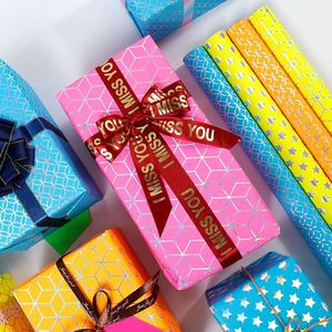 Wholesale 80g Birthday Classical Fluorescence Kraft <b>Paper</b> <b>Tissue</b> 43*300cm Gift Luxury Custom Packaging <b>Wrapping</b> <b>Paper</b> Roll - Product Image 3