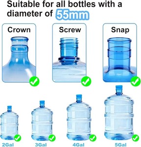 Pompe distributrice d'eau portable pour bouteille, avec système de fermeture pour bidon d'eau grande capacité, chargement par le haut et par le bas - Product Image 3