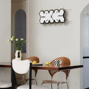 No Drill Modern Wall <b>Clock</b> Irregular Shape Quartz Movement Silent <b>Battery</b> Powered Living Room Art Decor - Product Image 1