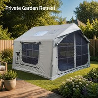 Tente gonflable familiale pour glamping 8m² en tissu Oxford 600D, installation facile avec pompe et fenêtre de toit