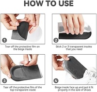 Coussinets de talon orthopédiques en silicone gris, respirants, lavables et ajustables pour l'équilibre des jambes et la correction de la différence de longueur