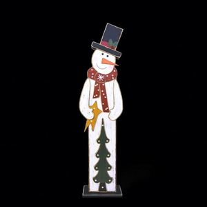 Décoration de festival, bonhomme de neige, décoration de Noël, produits en bois avec lumières - Product Image 4