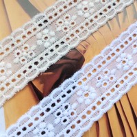 Aksesoris Pakaian DIY Kain Bordir Katun Renda Berongga Desainer Putih Lembut Hiasan Pakaian Bayi Jahit Tekstil Trims
