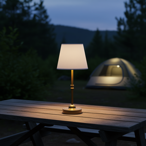 Lampe de bureau sans fil rechargeable dorée 5200mAh avec abat-jour en tissu LED pour le camping et l'éclairage extérieur - Product Image 2
