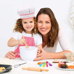 Ensemble de cuisine et de pâtisserie <span class=keywords><strong>pour</strong></span> enfants 19 pièces, ensemble de costume de chef <span class=keywords><strong>pour</strong></span> enfants - Chapeau de chef et tablier rose assorti, déguisement <span class=keywords><strong>pour</strong></span> enfants - Product Image 6