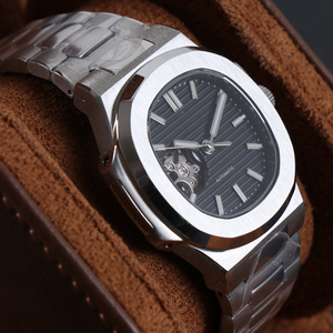 นาฬิกาข้อมือ MINUTETIME DIY NO Logo NH38 รุ่นหรูหรา ระบบจักรกล สายเหล็ก สำหรับผู้ชาย กลไกอัตโนมัติ หน้าปัดสีดำโปร่งใส กันน้ำ - Product Image 4