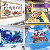 Imprimante murale 3D verticale pour sol et mur, encre UV 3D, jet d'encre, fond multi-couleurs, peinture murale, décoration, machine d'impression