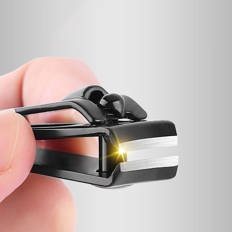 nail cutter carbon steel black small portable finger nail clipper with file