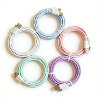 Cable de Carga Rápida de 1 M 60W con Trenzado de Nailon 3A, Cable de Carga USB Tipo C, Apto para iPhone y Teléfonos Android, Auriculares