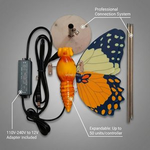ไฟตกแต่งรูปผีเสื้อ LED 3 มิติ แบบไดนามิก 12V IP65 กันน้ำ สำหรับภายนอกอาคาร พร้อมมอเตอร์ขยับได้ หลายสี เหมาะสำหรับสวน ภูมิทัศน์ และสวนสาธารณะ - Product Image 4