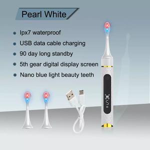 Spazzolino ad ultrasuoni ricaricabile blu/rosso Led Ultra Wireless Smart <span class=keywords><strong>Sonic</strong></span> spazzolino elettrico con schermo LCD - Product Image 4