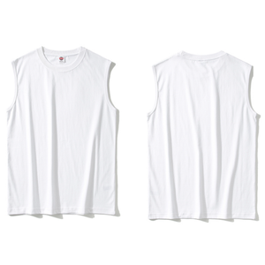 เสื้อกล้ามคอกลมผ้าถักเนื้อฝ้าย 100% 220GSM ทรงโอเวอร์ไซส์ สวมใส่สบาย เหมาะสำหรับออกกำลังกาย ลำลอง ระบายอากาศได้ดี แห้งเร็ว สไตล์สตรีทแวร์สำหรับผู้ชาย - Product Image 4