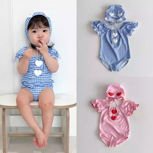 Traje <span class=keywords><strong>de</strong></span> Baño <span class=keywords><strong>de</strong></span> una Pieza para Niñas Pequeñas, Ajustado y Elástico, con Capucha y Decoración <span class=keywords><strong>de</strong></span> Corazón, Mangas Abullonadas, para Playa, Piscina y Actividades Acuáticas - Product Image 2