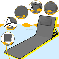 Chaise longue de plage pliable de luxe moderne CE, design réglable à 5 positions, poche de rangement pour le camping, le pique-nique, le jardin, l'extérieur