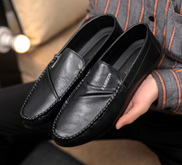 Slip on Plain Leather Penny Men Loafers Soft Rubber Sole Moccasin Driving Shoes Comfort Business Casual Office Walking Footwear