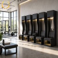 Casier de sport en stratifié haute pression étanche avec éclairage LED et sécurité, conception OEM ODM, panneau HPL pour vestiaire de salle de sport, clé réglable