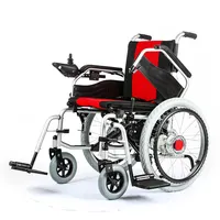 Kursi Roda Elektrik Daya Lipat Portabel dengan Sandaran Tangan Lipat Rem Manual untuk Penyandang Cacat Murah