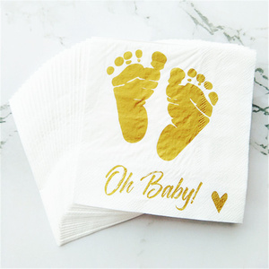 BST Serviettes en <span class=keywords><strong>papier</strong></span> de mariage jetables à 2 plis blanches avec impression or argent Style de sac durable pour les dîners <span class=keywords><strong>et</strong></span> les invités - Product Image 6