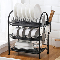 Porte-assiettes de présentation à trois niveaux, support à vaisselle, pour bols, tasses, cuillères, produits de cuisine, conception sur pied