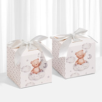 Boîte en papier à motif d'ours pour la vente en gros transfrontalière, idéale pour les souvenirs de fête de pleine lune et d'anniversaire, et comme conteneur pour cadeaux de remerciement