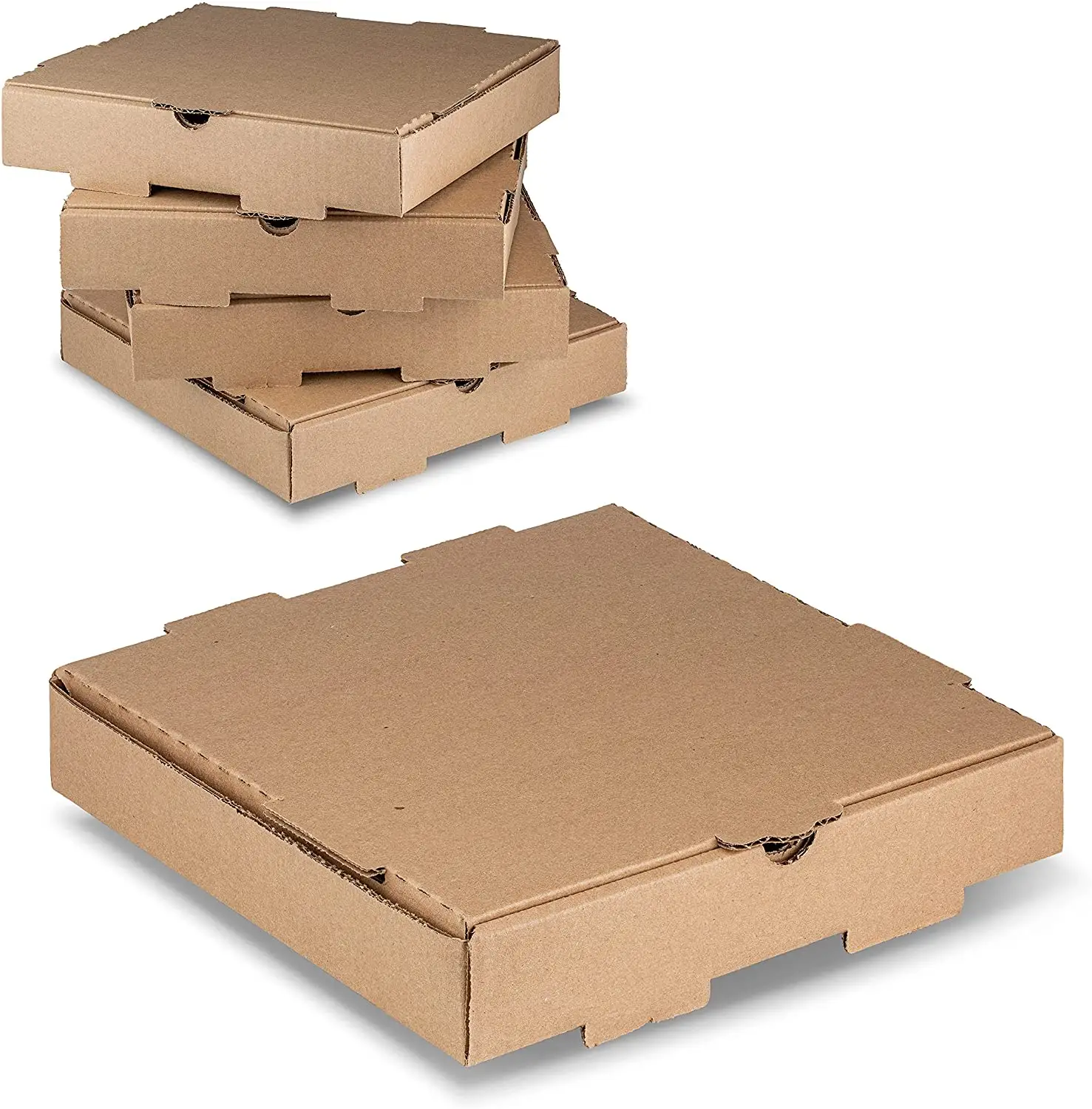 2023 scatola per Pizza Kraft B-flauto ondulata di profondità personalizzata