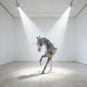 פסל סוס רב שכבתי מנירוסטה בהתאמה אישית - עיצוב אמנותי OEM/ODM לגלריות ומוזיאונים - Product Image 2