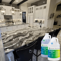 Kit de résine époxy transparente pour comptoirs de pierre-Kit de bricolage résistant à la chaleur, sans danger pour les aliments et aux UV pour le revêtement des cuisines