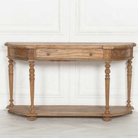 Table console de couloir en bois rustique/chic shabby, cèdre blanc, 151 cm