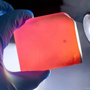 Lab permata matahari terbenam warna Padparadscha bahan baku kristal safir Shanghai dibuat sesuai pesanan panas merah muda safir alami CAL