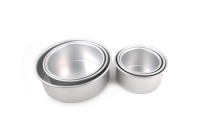 Set Loyang Kue Bulat Aluminium Anodized 6 Buah Loyang Panggang Bulat untuk Kue Anti Lengket Mudah Dilepas dan Dibersihkan