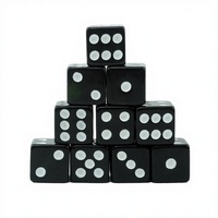 Dés polyédriques à 6 faces phosphorescents en acrylique et résine, écologiques et durables, avec points, pour jeux de société, enseignement des mathématiques et jeux de casino