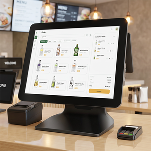 เครื่อง POS ออลอินวันสำหรับร้านอาหาร หน้าจอสัมผัสขนาด 15.6 นิ้ว พร้อมจอแสดงผล LED สำหรับลูกค้าขนาด 8 นิ้ว - Product Image 1