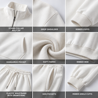 Sweat-shirt pour femme à col montant et demi-zip, en molleton doux pour la peau, mélange de coton, coupe décontractée, style lounge et streetwear, personnalisable OEM