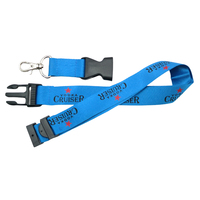 Lanière en nylon durable et écologique avec logo personnalisé, mousqueton métallique et dispositif de sécurité détachable pour porte-badge, idéale pour événements d'entreprise et promotionnels