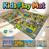 Tapis de jeu éducatif pour enfants sur le thème de la circulation urbaine, lavable en machine, pour la maison et la crèche
