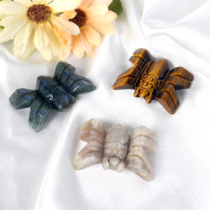 หินลาบราดอไรต์ธรรมชาติแกะสลักรูปแมงมุมสำหรับงานฝีมือตกแต่ง - Product Image 3