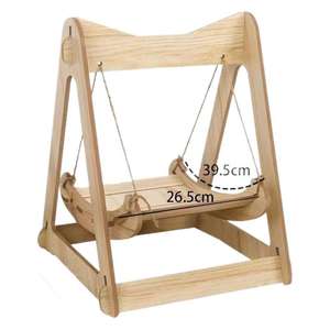 เตียงแมวไม้แบบแขวน ทำจากไม้เนื้อแข็ง พร้อมพื้นผิวสำหรับข่วน 1 ระดับ สำหรับใช้ในบ้าน - Product Image 3