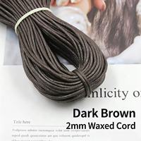 Cordon en coton ciré de 2 mm, fil ciré, corde à étiquettes, fil pour accrocher les grains, accessoires de bijouterie, corde tressée