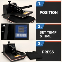 Nouvelle presse à repasser plate manuelle 38*38cm pour transfert thermique de t-shirts avec transfert numérique pour imprimante à plat textile