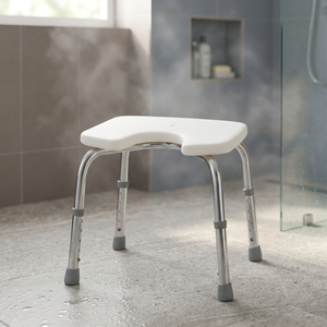 Silla de Ducha Cuadrada en Forma de U con Respaldo para Personas Mayores, Carga Máxima de 265 kg, Altura del Asiento Ajustable de 13 a 17 Pulgadas, Alta Calidad para Uso Diario - Product Image 2