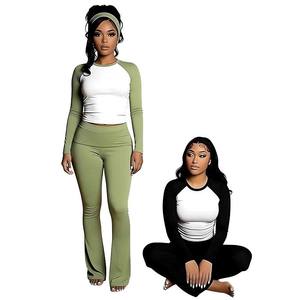 ชุดโยคะผู้หญิงสไตล์ Y2K กางเกงเลกกิ้งทรงบานพับได้ พร้อมที่คาดผม รับสกรีนโลโก้ เสื้อผ้าคุณภาพสูง ชุดลำลองผู้หญิง <span class=keywords><strong>2</strong></span> ชิ้น - Product Image 3