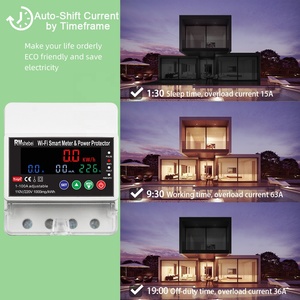 Rmshebei tuya cuộc sống thông minh có thể điều chỉnh Wifi ngắt mạch điện áp kỹ thuật số bảo vệ hiện tại kWh Meter 100A DIN năng lượng Meter trường hợp - Product Image 5