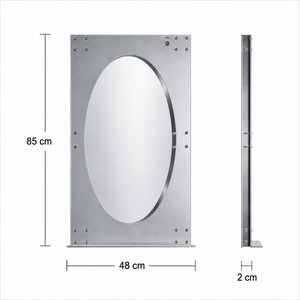 KINNO <strong>Industrial</strong> Art Deco Stainless Steel Wedding Decorative <strong>Wall</strong> <strong>Mirror</strong> 2mm Thick 85x48x2cm Oval Polished Reflective Center - Product Image 5