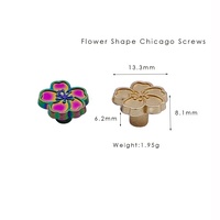 Sekrup Chicago Bentuk Bunga Mewah, Rivet Paduan Seng, Stud Dekoratif, Sekrup Pengikat, Ramah Lingkungan untuk Kerajinan Kulit, Tas, dan Sabuk