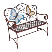 Banc de chaise décoratif en métal en forme de papillon coloré peint pour la décoration extérieure de patio de jardin de parc
