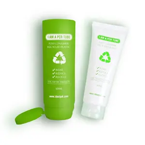 Tubos de creme vazios personalizados, eco friendly, reciclado, 150ml, 200ml, shampoo e condicionador, tubo plástico
